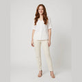 Cleo cotton-linen blouse cloud white on model
