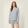 Cleo striped shorts set blue