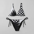 Black bikini set front flat-lay