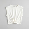 Cora | Knotted T-Shirt Cotton Blend, Regular Fit