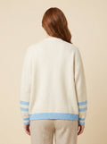 Crisp Cardigan | Oversized Soft Cotton Blend with Contrast Trim