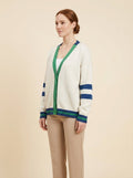 Crisp Cardigan green trim front