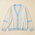 Crisp Cardigan | Oversized Soft Cotton Blend with Contrast Trim