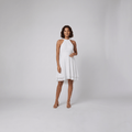 Dakota halter ruffle dress white