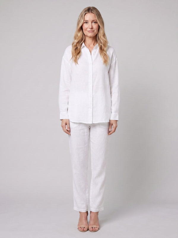 Dani white blouse front on model
