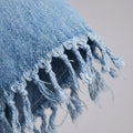 Dara | Denim Dress Vintage Loose Fit, Mini Length with Tassel Details