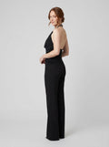 Dare cowl-neck halter top black