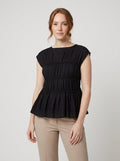 Dashi peplum top black
