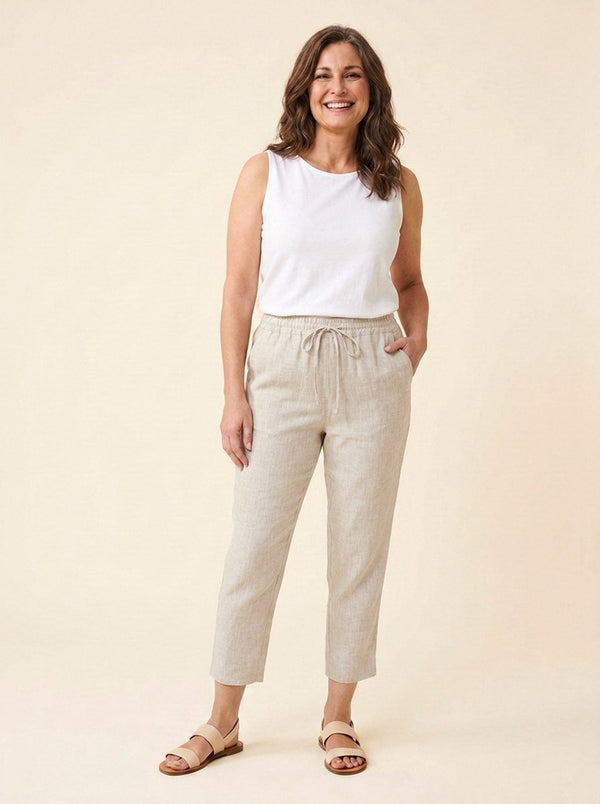 Dazzle linen pants natural front