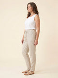 Dazzle | Linen Pants Women Relaxed Fit, White Ankle Length