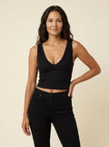 Diva crop tank top black