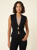 Elsa knit gilet black front on model