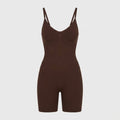 Brown seamless body shaper flat-lay