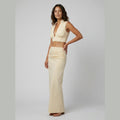 Elysia | Women's Co Ord Set Elegant Two Piece Maxi Skirt and Crop Top with Ruffles