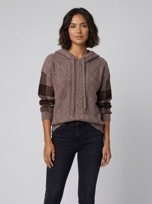Elysia hooded sweater brown front