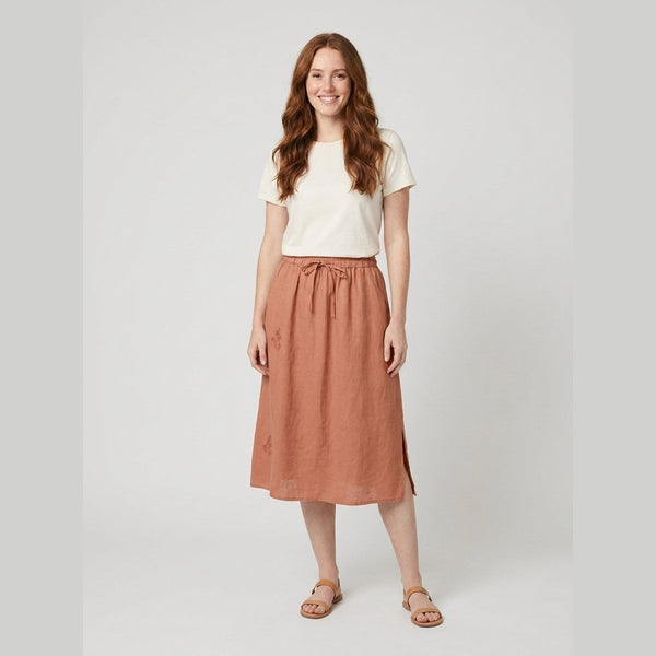 Elysia linen A-line skirt peach
