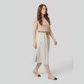 Elysia linen A-line skirt white