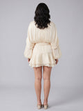Elysia | Womens Dress Fully Pleated Mini Cocktail Dress with Ruffled Hem