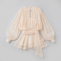 Elysia | Womens Dress Fully Pleated Mini Cocktail Dress with Ruffled Hem
