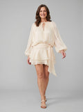 Elysia | Womens Dress Fully Pleated Mini Cocktail Dress with Ruffled Hem