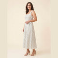 Elysia | Midi Dress Polka Dot Print, Tie-Up Waist, Regular Fit