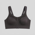 Elysia Sports Bra charcoal front zipper flat-lay