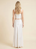 Elysian | Corset Top Broderie Anglaise, Lace-Up Back, Ruffle Trim