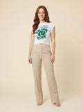 Elysian graphic tee white front knot hem