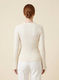 Emie Daly Ruffle Knit Long Sleeve Shirt