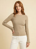 Emie ruffle knit top khaki