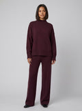 EVA knit two-piece set burgundy