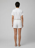 Felicity | Linen Set Breathable Button-Front Shirt & High-Waist Shorts for Women's Clothing