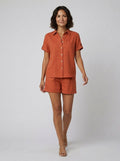 Felicity linen set rust orange