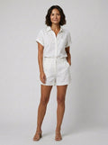 Felicity linen set white shirt and shorts