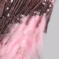 Felicity | Party Dress Sequin Embellished, Feather Hem, Spaghetti Strap