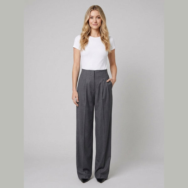 Fiora wide leg trousers gray