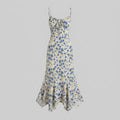 Fleur | Maxi Dress Floral Print, Irregular Hem, 100% Rayon