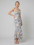 Fleur | Maxi Dress Floral Print, Irregular Hem, 100% Rayon