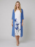 Fleur midi dress blue floral chiffon