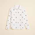 Flora | Women's Top Cotton Linen, Casual Long Sleeve Blouse
