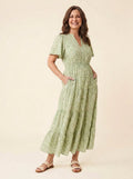Furgeson | Maxi Dress Tiered Floral Design, Summer Wedding Guest Dress