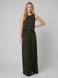 Giana summer maxi dress blackish green