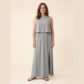 Giselle sleeveless loose-fit maxi dress in ash grey