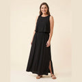 Giselle sleeveless loose-fit maxi dress in black