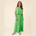 Giselle sleeveless loose-fit maxi dress in green