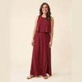 Giselle sleeveless loose-fit maxi dress in wine red