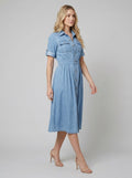 Isabelle | Belted Denim Shirt Dress