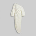 Ivory | Elegance Dress Cotton-Linen Blend, One-Shoulder Wedding Guest Dress