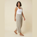 Ivy Crop Pants flower print on model