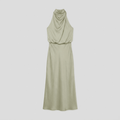 Ivy Long Satin Dress | Elegant Halter Neckline for Weddings and Formal Events